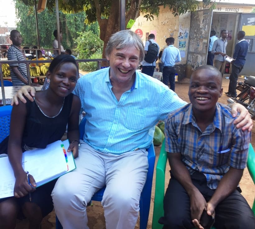 Children of Uganda (UK) Trustee, Jon Exton, with Sharifa and Kim